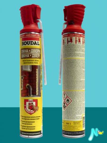 Монтажная пена Окна - Двери 750 мл SOUDAL летняя (Фасовка:Genius Gun)