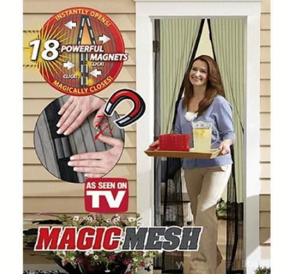 Москитная сетка на магнитах Magic Mesh (Меджик меш), черная