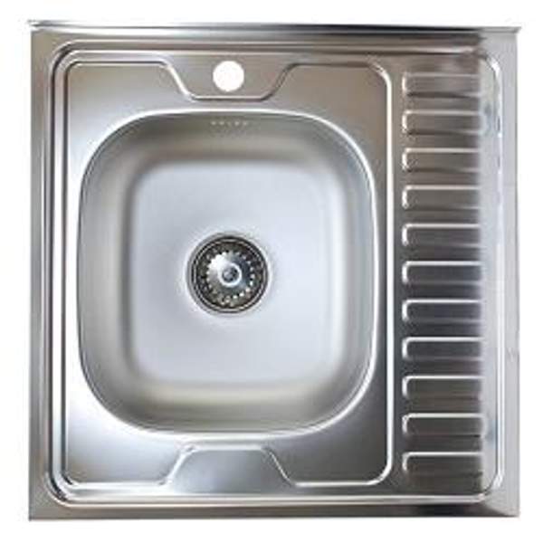 Мойка для кухни накладная KromRus 600х600х0,4мм левая код A002360