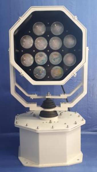 МСПЛ-МН-500LED (12в-250в, 120Вт) - Судовой светодиодный поисковый прожектор с д/у пультом.