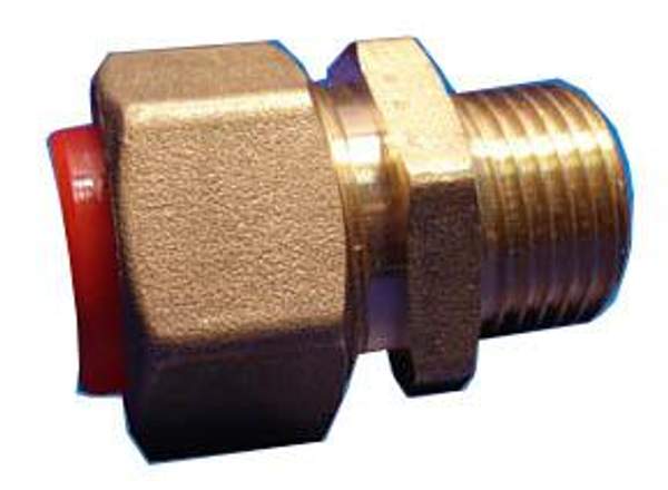 Муфта соеденительная для газовой гофрированной трубы 15х1/2" (Труба-наружная резьба)