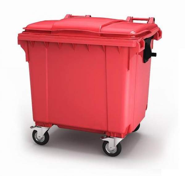 Мусорный контейнер 1100 литров красный