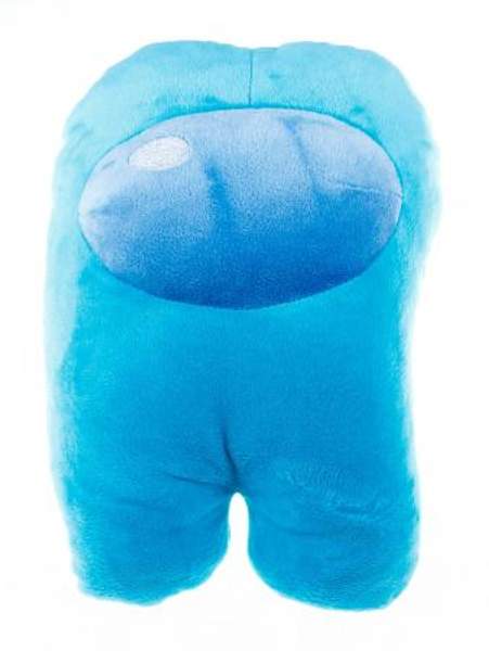 Мягкая игрушка Among Us, 30см, из велюра, голубого цвета Cyan or Teal с наполнением из Holofiber Антисресс