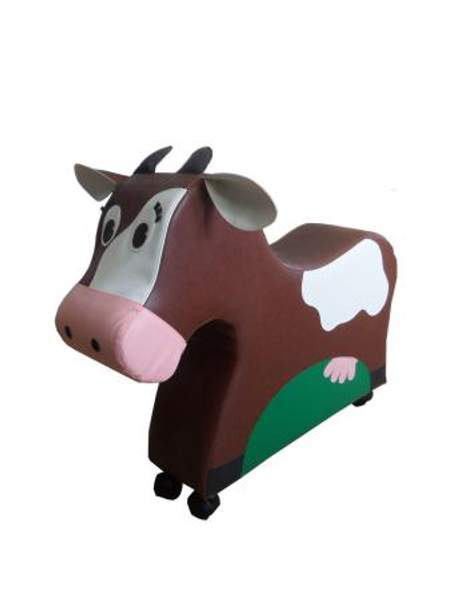 Мягкая каталка на колесиках Коровка