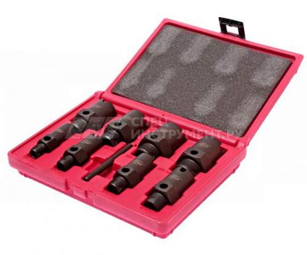 Набор для восстановления метрических резьб штуцеров систем кондиционирования (в кейсе) 9 предметов