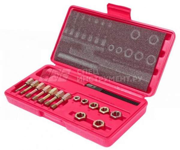 Набор для восстановления резьбы M6x1.00-М12х1.75, 15 предметов (в кейсе)