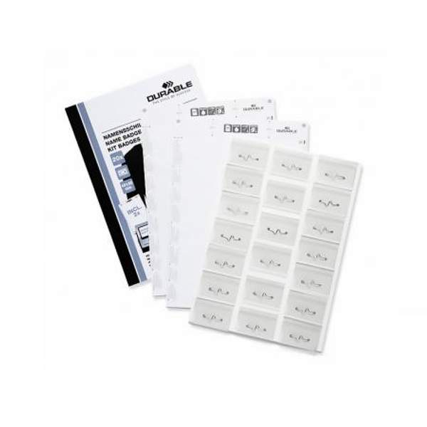 Набор именных бейджей Durable, с булавкой, 40 x 60 мм, 20 штук, блистер D8696-00