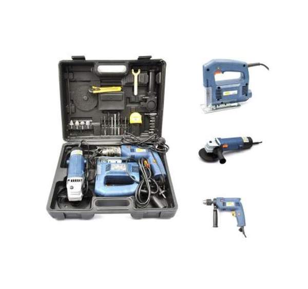 Набор инструментов в чемодане «Wellerman» 3 предмета (WL-883) (дрель, болгарка, лобзик)