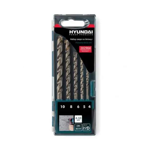 Набор сверел по бетону 4-10 мм /5 шт Hyundai