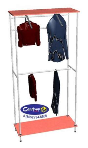 Напольное вешало на системе круглых хромированных труб - Joker