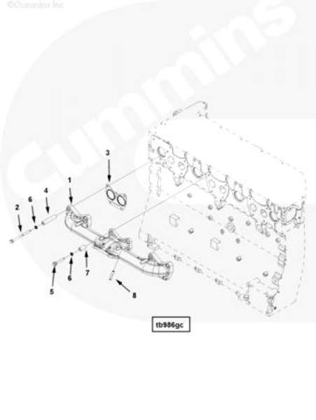 Направляющая выпускного коллектор Cummins ISG12 3945252