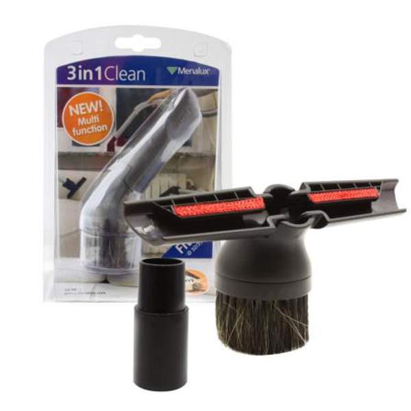 Насадка-щетка для пылесоса Menalux комбинированная "3 в 1" с переходником, под трубку 32 и 35 мм