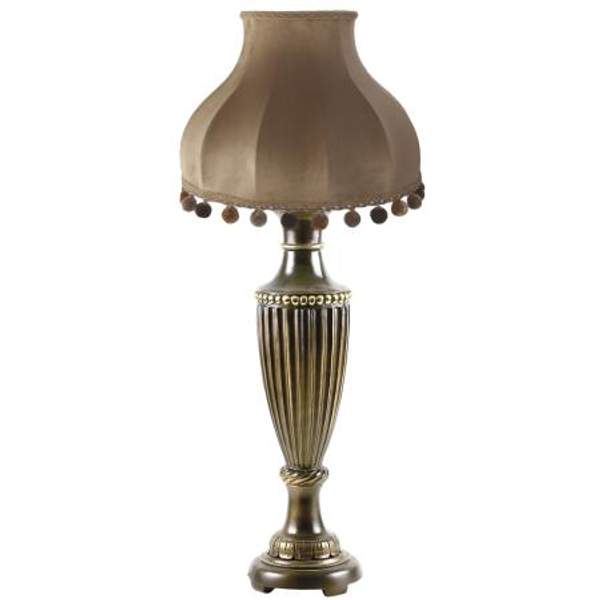 Настольная лампа Ваза Ребристая Бронза Классика Поталь