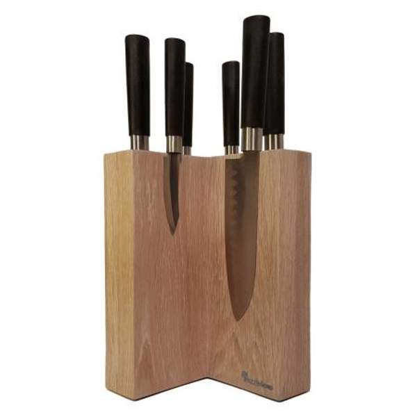 Настольная подставка для ножей Woodinhome KS003SOW дуб беленый