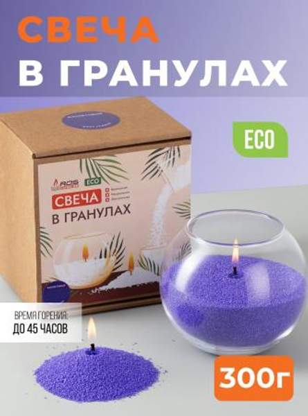 Насыпная свеча Roscandles восковая фиолетовая "Шар" ароматизированная 12x10 см