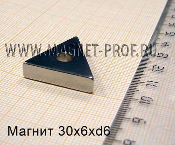 Неодимовый магнит 30x6xd6 , N48