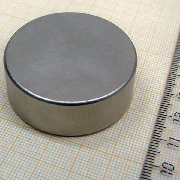 Неодимовый магнит диск 45х15 мм, N35