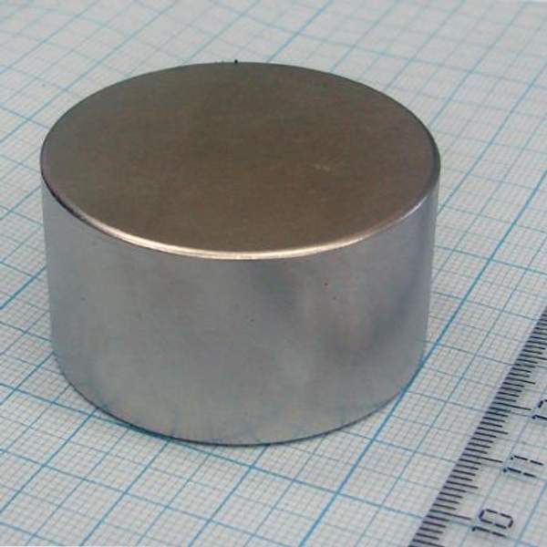 Неодимовый магнит диск 45х25 мм, N35