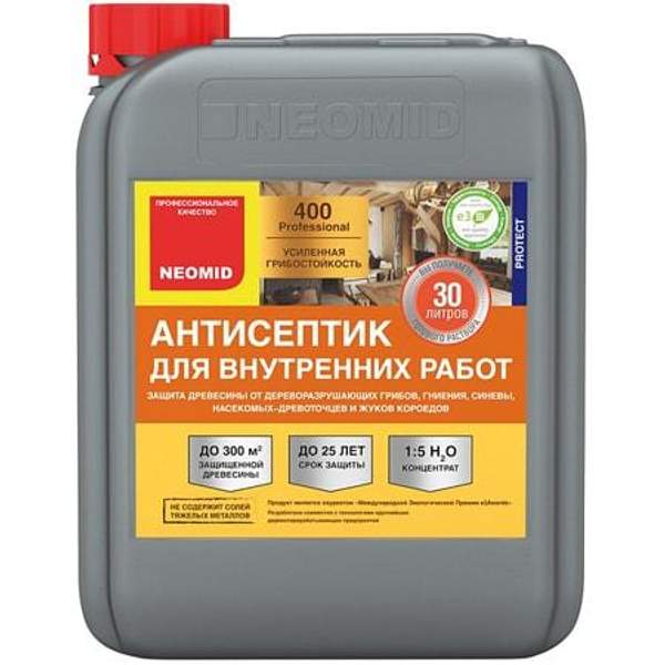 Neomid Неомид 400 (5 л.) - деревозащитный состав для внутренних работ