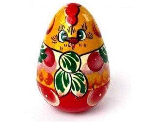 Неваляшка Курочка деревянная Бэмби