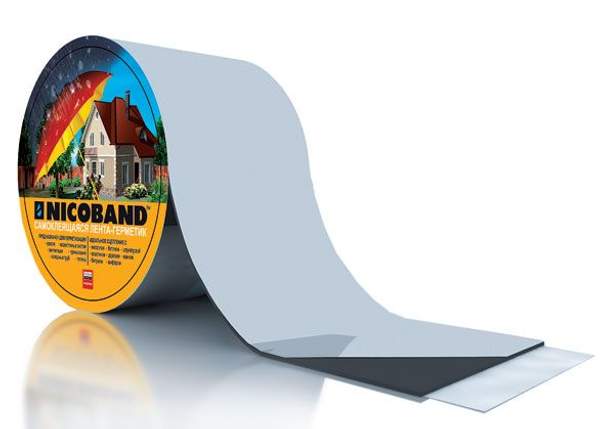 NICOBAND самоклеящаяся герметичная лента серебристый 10 м, ширина 10 см