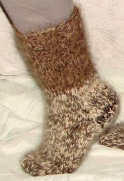 Носки теплые вязанные арт. №24м из собачьей шерсти.