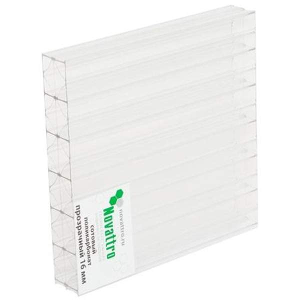 Novattro Сотовый поликарбонат 8 мм NOVATTRO ГОСТ 2,1*6 м прозрачный