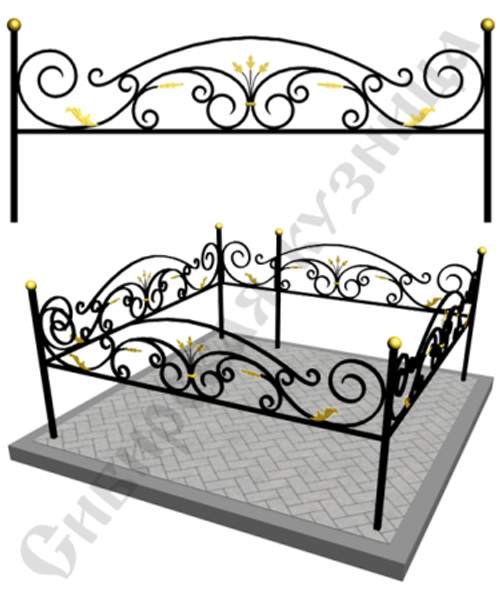 Оградка металлическая на кладбище №2 - изготовим "под ключ"