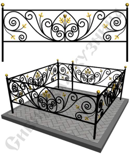 Оградка металлическая на кладбище №3 - изготовим "под ключ"