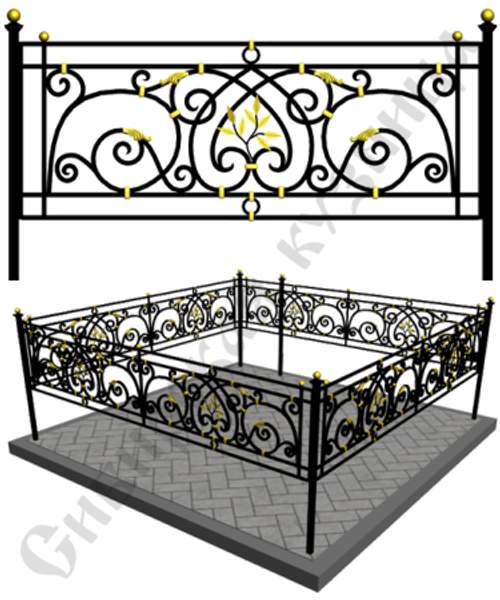Оградка металлическая на кладбище №5 - изготовим "под ключ"