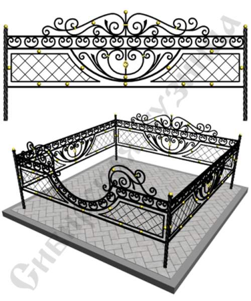 Оградка металлическая на кладбище №6 - изготовим "под ключ"