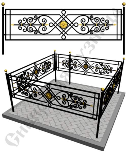 Оградка металлическая на кладбище №7 - изготовим "под ключ"