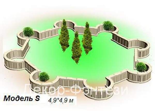 Ограждение для клумб сборное модель S d=4,9 м