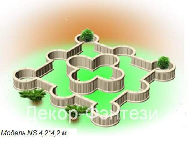 Ограждение для клумб сборное модель ТК 4,2*4,2 м двухуровневое