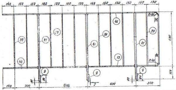 Ограждение ЛО-21 лестничных площадок 1.050.9-4.93
