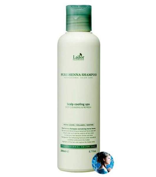 Охлаждающий шампунь с кактусом, хной и ментолом Lador Pure Henna Shampoo