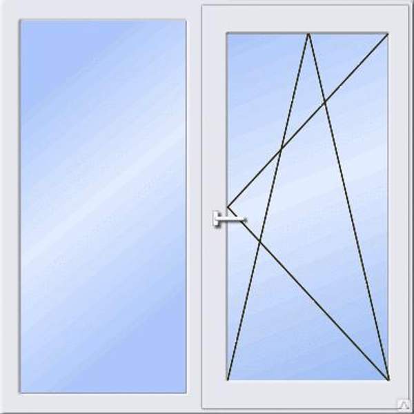 Окно двустворчатое пластиковое