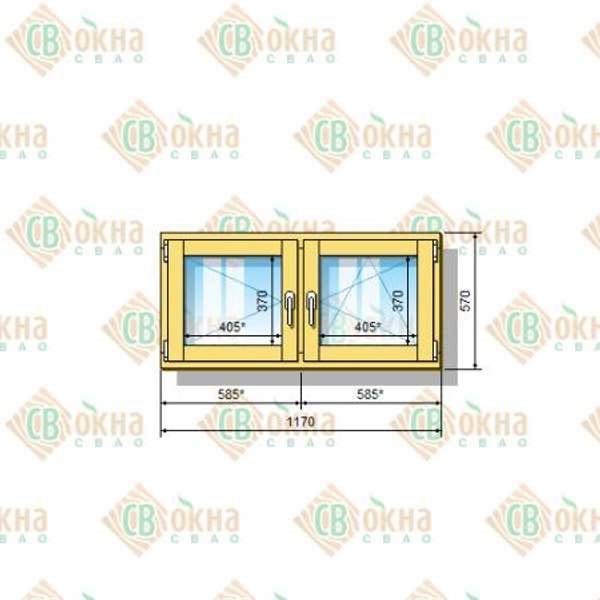 Окно ОД ОСП 570 х 1170 мм ПлОп