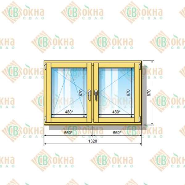 Окно ОД ОСП 870 х 1320 мм ОлПп