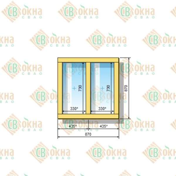 Окно ОД ОСП 870 х 870 мм ГГ