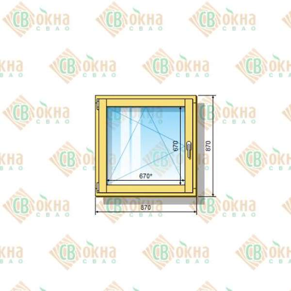 Окно ОД ОСП 870 х 870 мм Ол