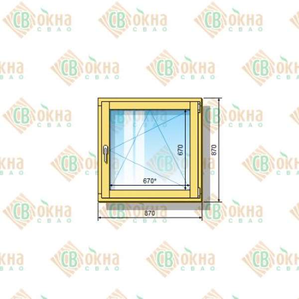 Окно ОД ОСП 870 х 870 мм Оп