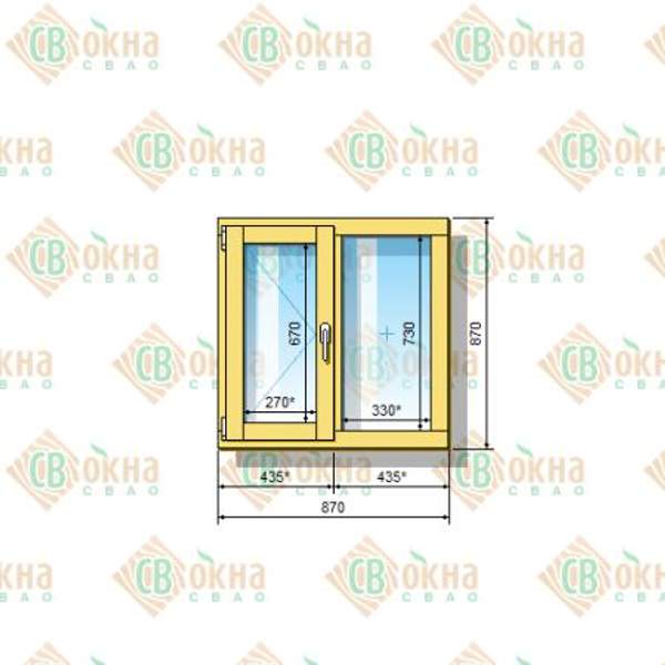 Окно ОД ОСП 870 х 870 мм ПлГ