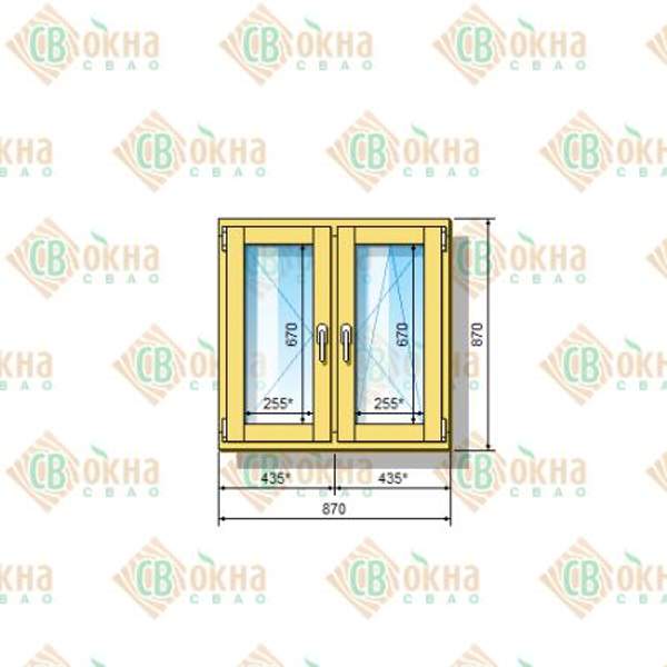 Окно ОД ОСП 870 х 870 мм ПлОп