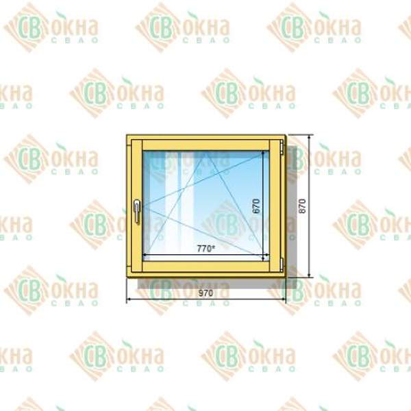 Окно ОД ОСП 870 х 970 мм Оп