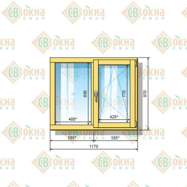 Окно ОД ОСП 970 х 1170 мм ГОп