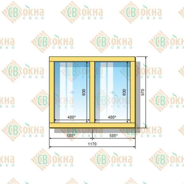 Окно ОД ОСП 970 х 1170 мм ГГ