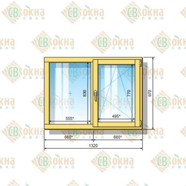 Окно ОД ОСП 970 х 1320 мм ГОп