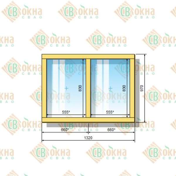 Окно ОД ОСП 970 х 1320 мм ГГ