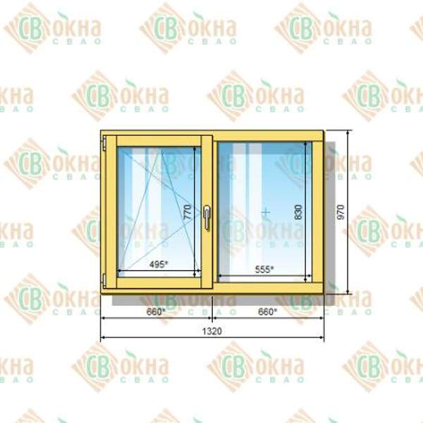 Окно ОД ОСП 970 х 1320 мм ОлГ